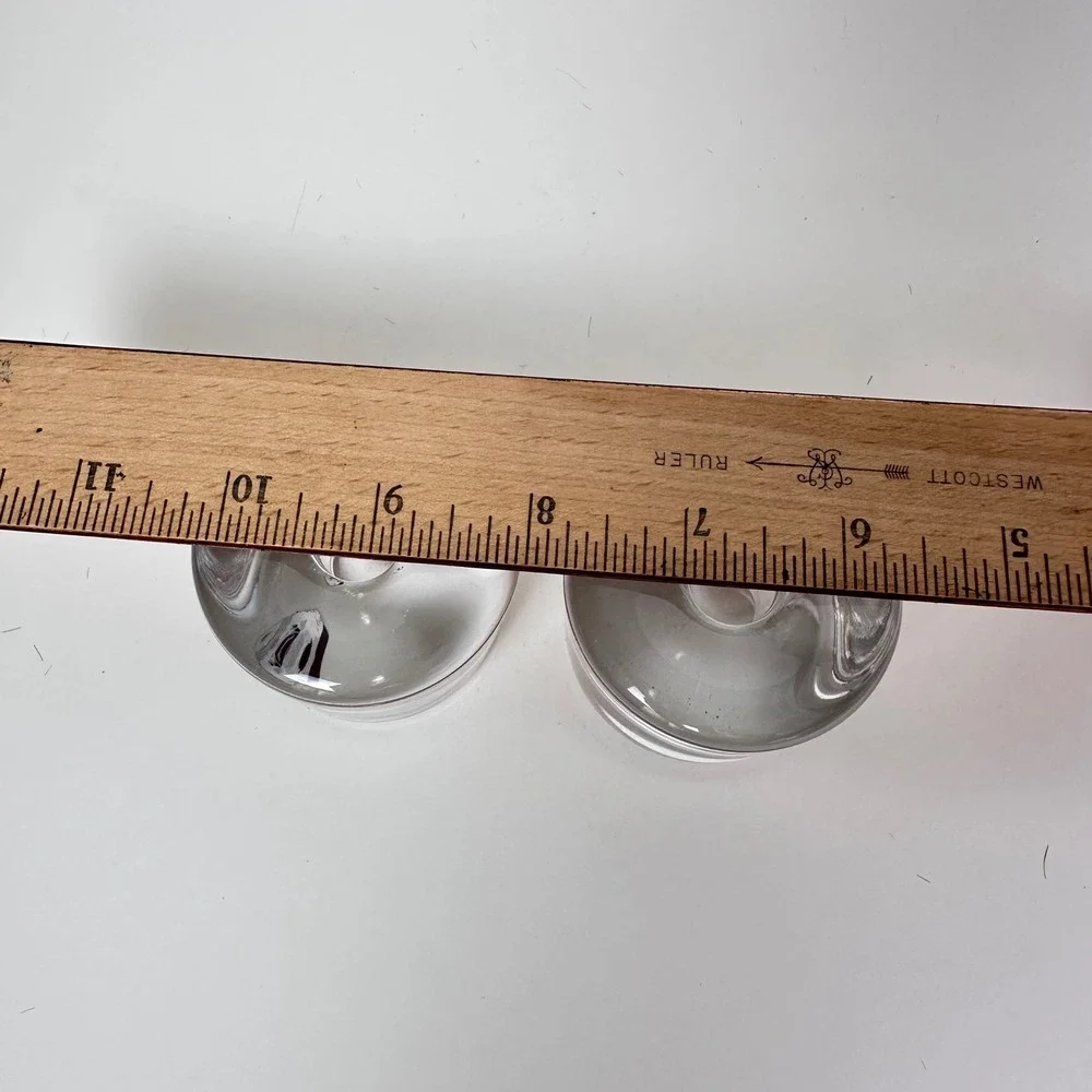 Orrefors Sweden Crystal Taper Candle Holders Set of 2 